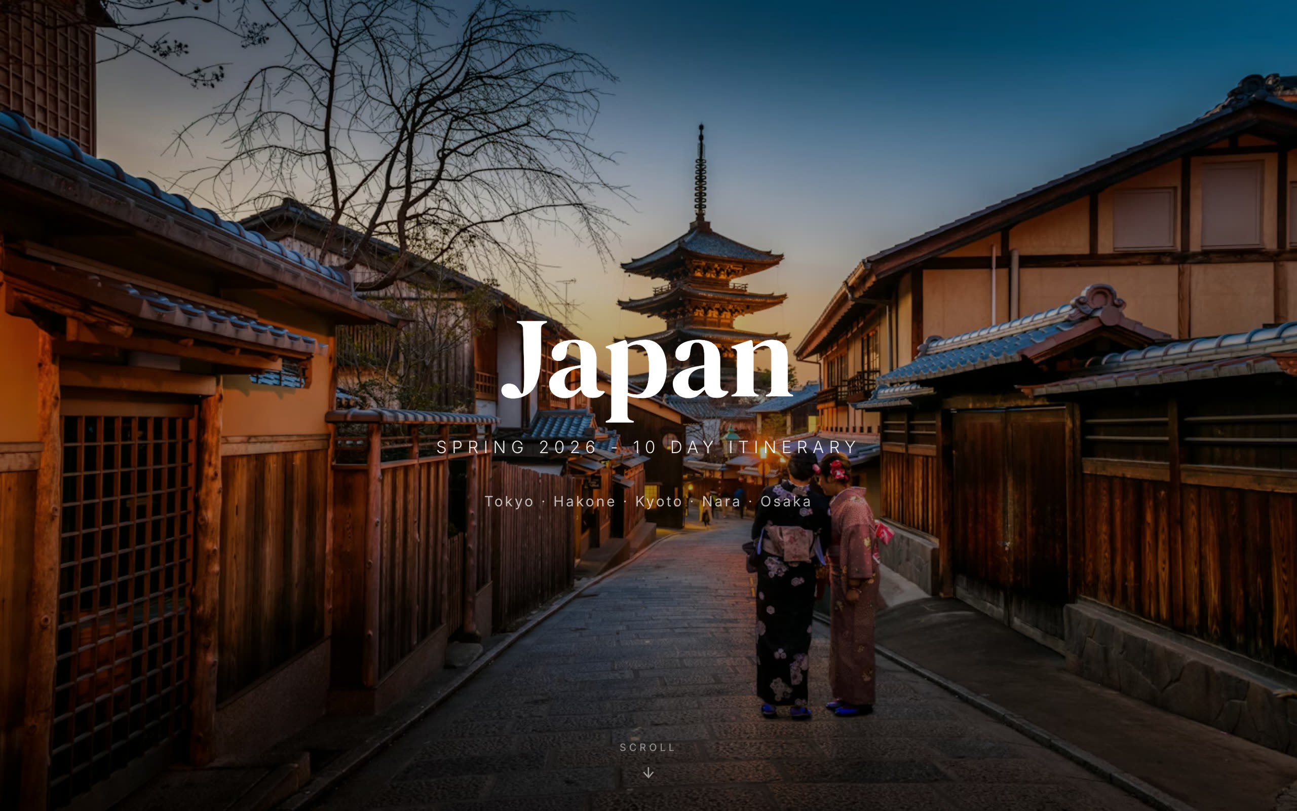 Japan Spring Itinerary screenshot