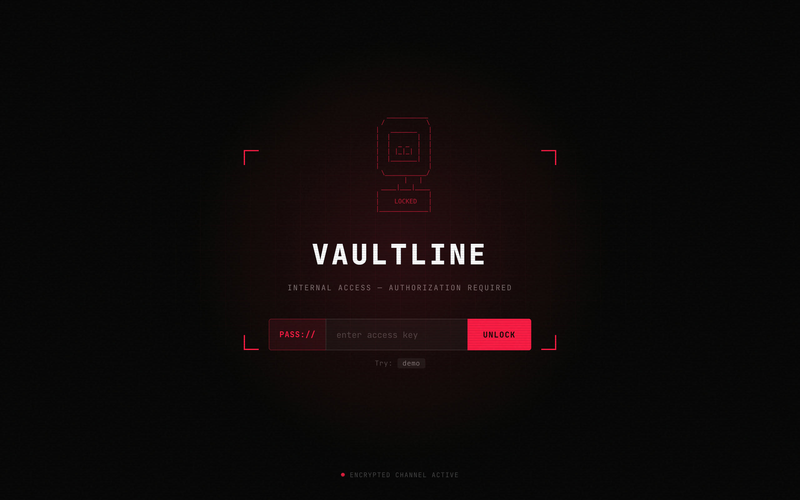 Vaultline Dashboard screenshot
